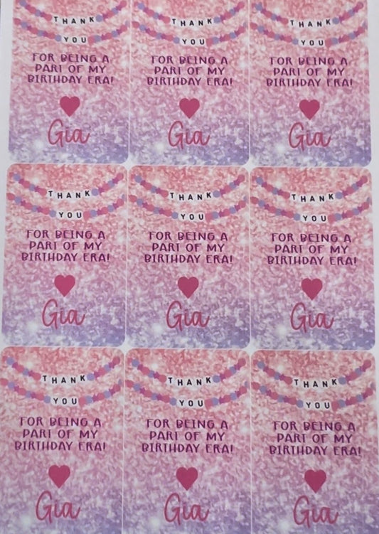 T. Swift Inspired Thank You Tag Stickers