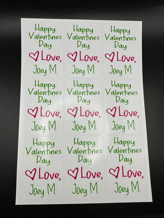 Valentines Day Gift Tag Stickers