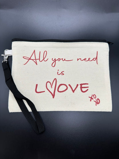 All You Need is Love Canvas Make-up Bag