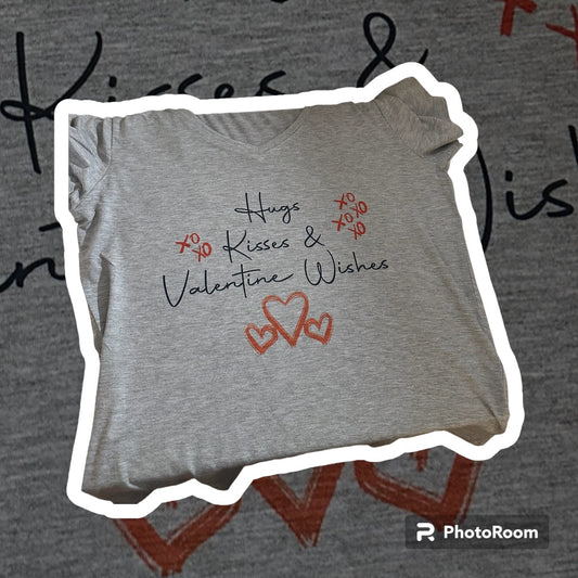 Hugs Kisses & Valentine Wishes T-Shirt XOXO