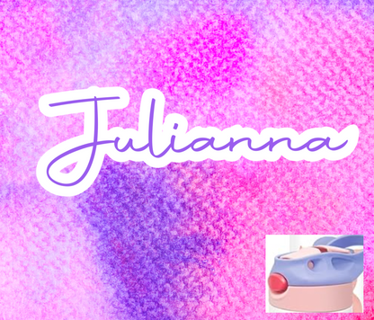 Pink & Purple with Pink and Purple Lid (Script font)