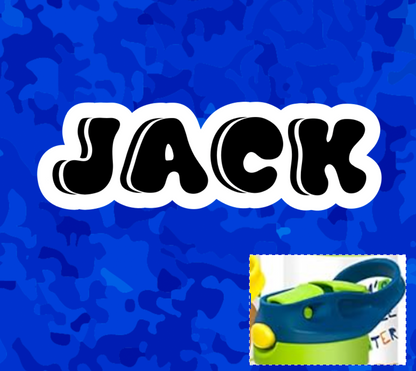 Blue with Blue and Green Lid (Thick font)